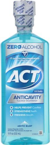 image:imageACT Anticavity Zero Alcohol Fluoride Mouthwash 18 fl oz With Accurate Dosing Cup Cinnamon Pack of 1Arctic Blast