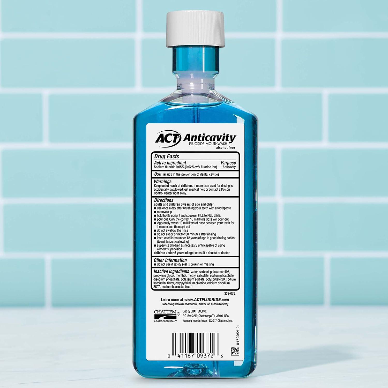image:imageACT Anticavity Zero Alcohol Fluoride Mouthwash 18 fl oz With Accurate Dosing Cup Cinnamon Pack of 1Arctic Blast