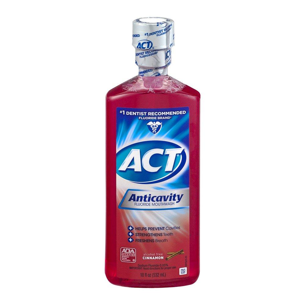 image:imageACT Anticavity Zero Alcohol Fluoride Mouthwash 18 fl oz With Accurate Dosing Cup Cinnamon Pack of 1Cinnamon