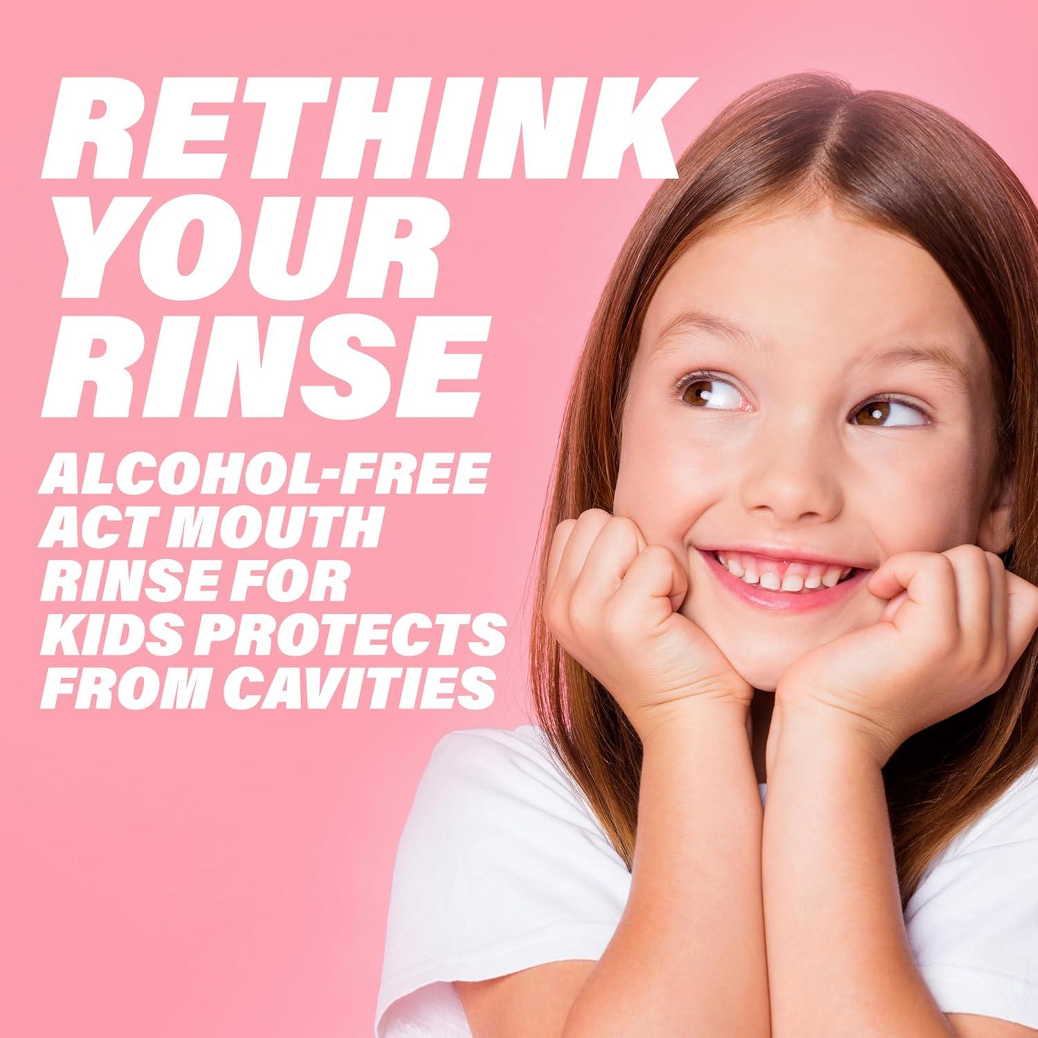 image:imageACT Kids Anticavity Fluoride Mouthwash Sugar amp Alcohol Free Mouth Rinse Strengthens Teeth Bubble Gum Blowout 169 fl oz169 Fl Oz Pack of 1