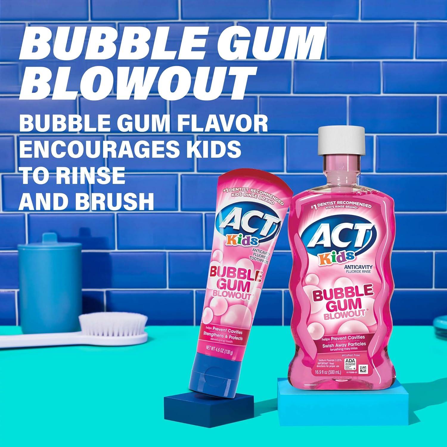 image:imageACT Kids Anticavity Fluoride Rinse Groovy Grape 169 fl oz Accurate Dosing Cup Alcohol FreeBubblegum