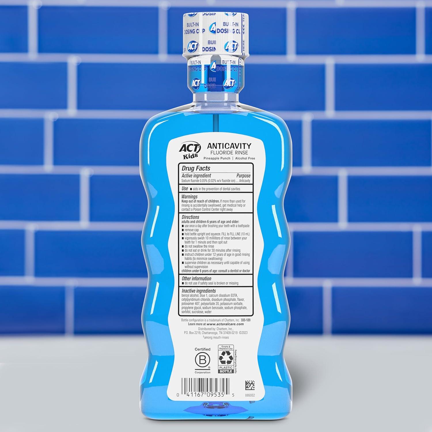 image:imageACT Kids Anticavity Fluoride Rinse Groovy Grape 169 fl oz Accurate Dosing Cup Alcohol FreePineapple Punch