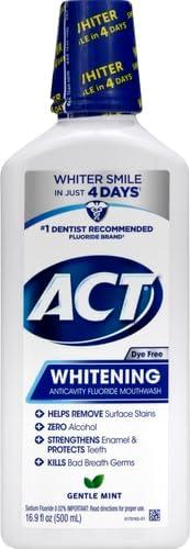 image:imageACT Whitening Anticavity Fluoride Mouthwash 169 fl oz With Zero Alcohol Dye Free Gentle MintMouthwash