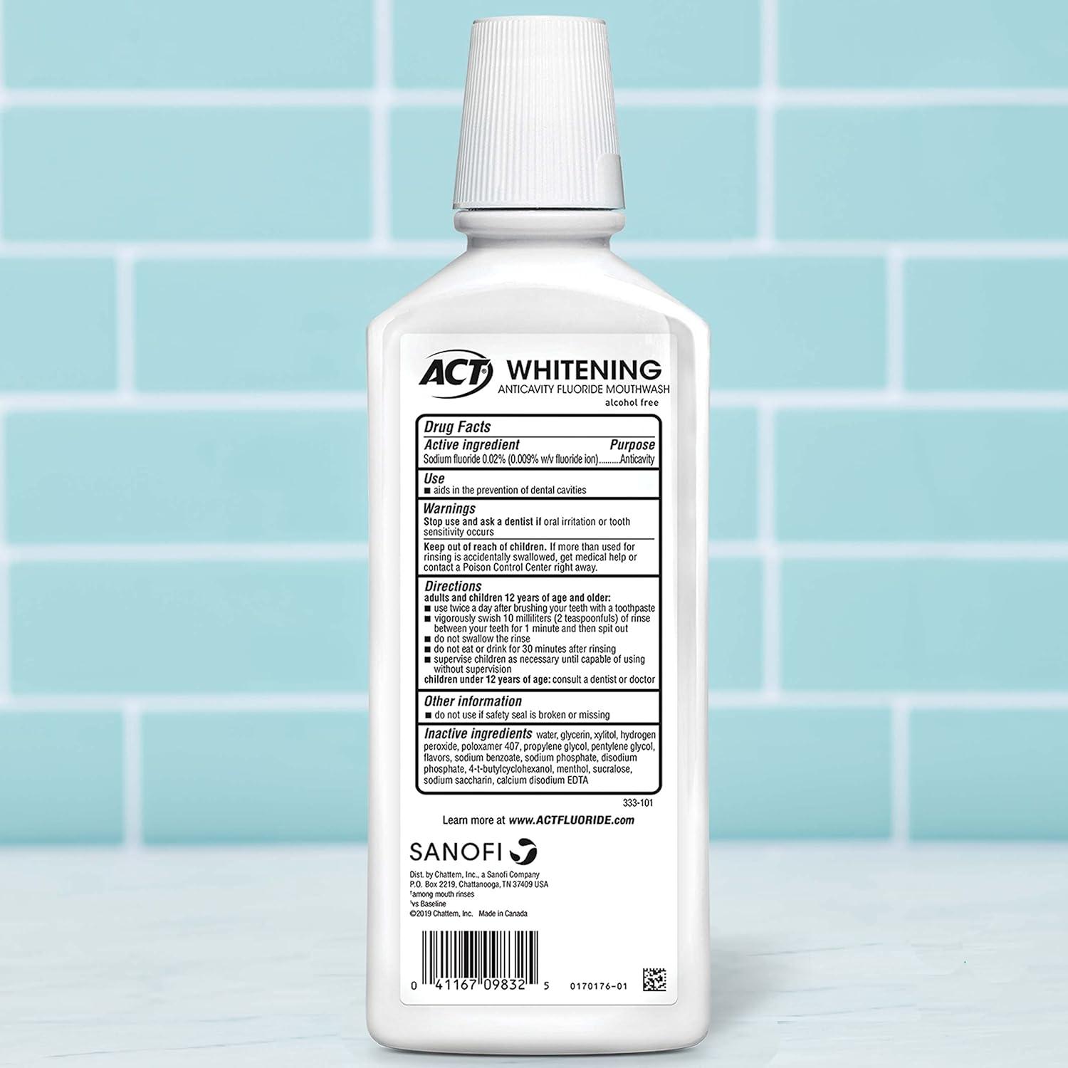 image:imageACT Whitening Anticavity Fluoride Mouthwash 169 fl oz With Zero Alcohol Dye Free Gentle MintMouthwash