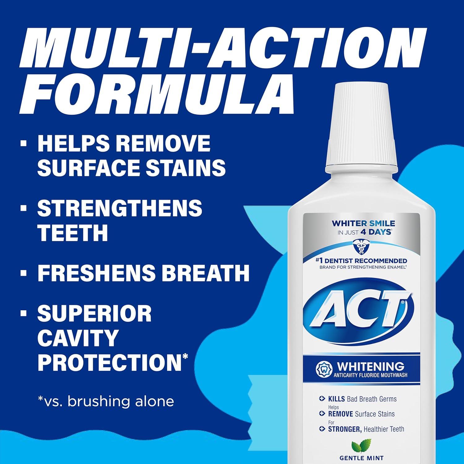 image:imageACT Whitening Anticavity Fluoride Mouthwash 169 fl oz With Zero Alcohol Dye Free Gentle MintMouthwash