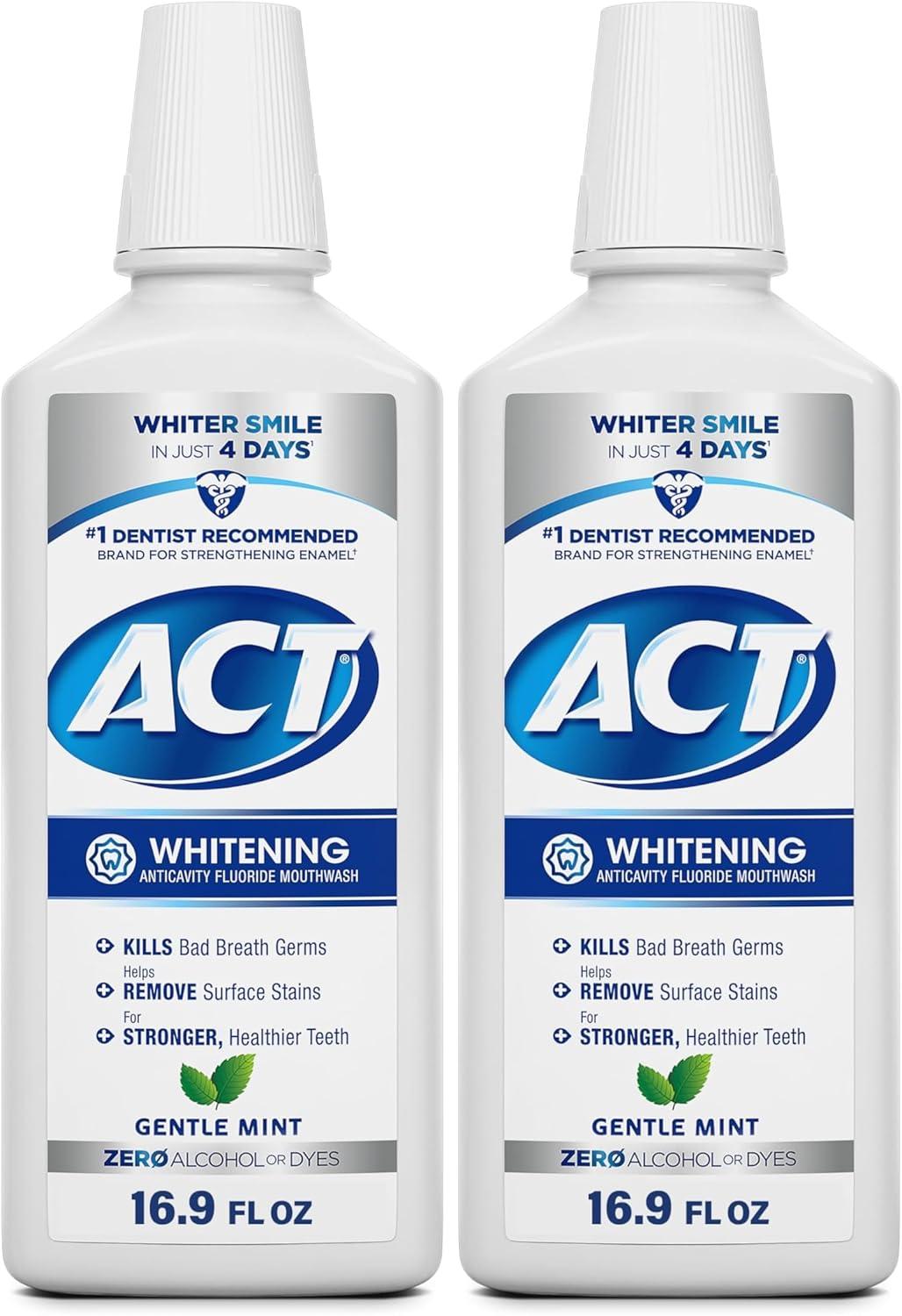 image:imageACT Whitening Anticavity Fluoride Mouthwash 169 fl oz With Zero Alcohol Dye Free Gentle MintMouthwash