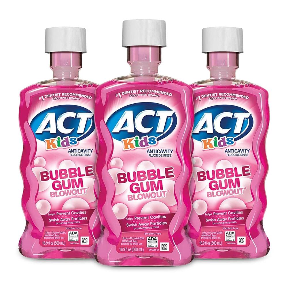 image:imageACT Kids Anticavity Fluoride Rinse Groovy Grape 169 fl oz Accurate Dosing Cup Alcohol FreeBubblegum