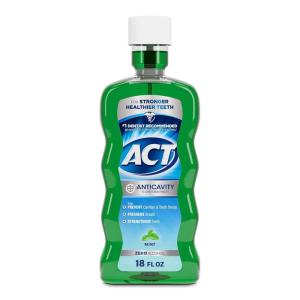 ACT Anticavity Fluoride Mouthwash with Zero Alcohol, Prevents Cavities, Freshens Breath & Strengthens Teeth, Mint Flavor, 18 fl. oz., 2 pk(18 Fl Oz (Pack of 1))
