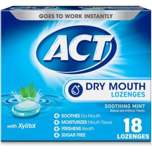 ACT Dry Mouth Lozenges with Xylitol, Soothing Mint, 18 Lozenges(Mint)